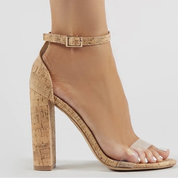 Aldo Shoes Aldo Cork Block Heel Clear Strap Poshmark